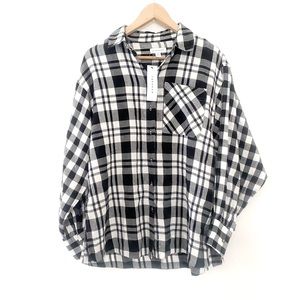 TOPSHOP Plaid Flannel Top NWT